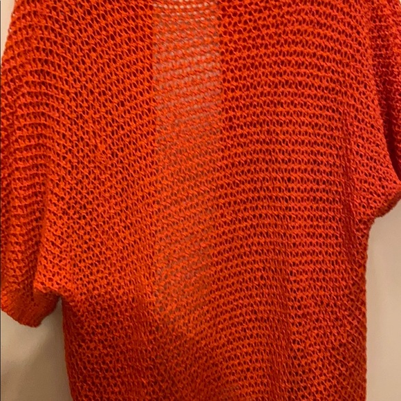 Orange cardigan plus size shawl - Picture 10 of 12